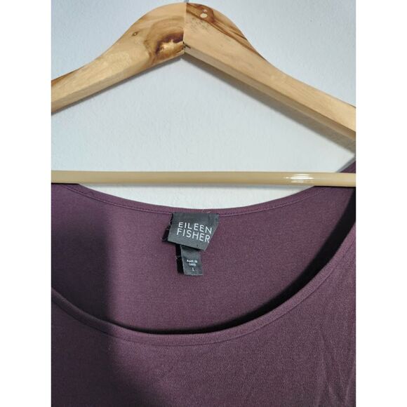 Eileen Fisher Plum Purple Silk Tank Top | Size L - Picture 4 of 9